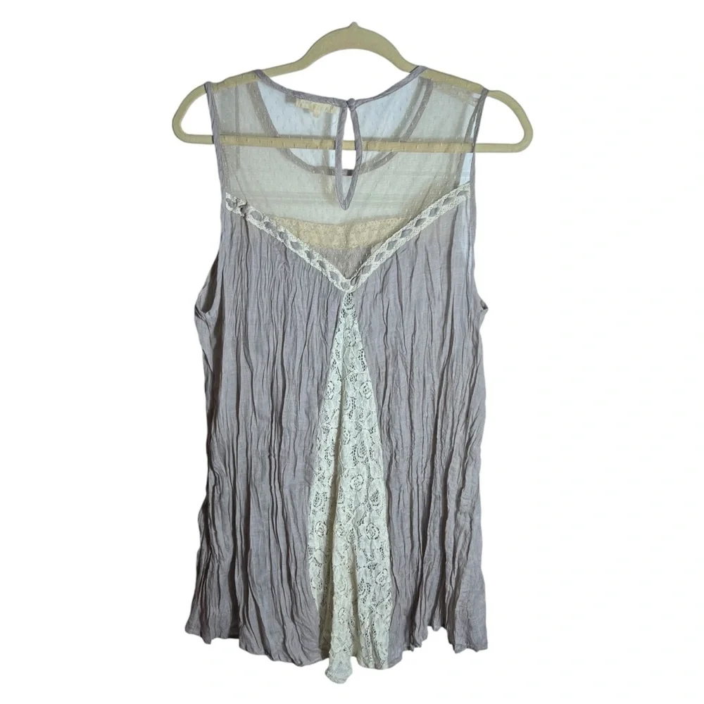 Rye Sleeveless Lace Blouse Tank, X-Large - Picture 2 of 11